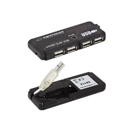 Hub USB Esperanza EA112 4xUSB 2.0 czarny