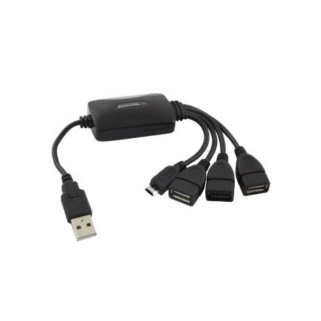 Hub USB Esperanza EA158 3xUSB 2.0 + 1x MICRO USB, czarny
