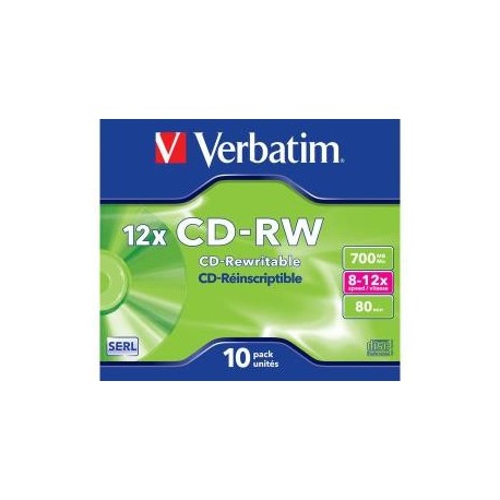 CD-RW Verbatim 700MB Scratch Resistant X12 (10 Jewel Case)