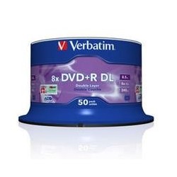 Dysk DVD+R Verbatim 8x 8,5GB  Cake 50 szt DL