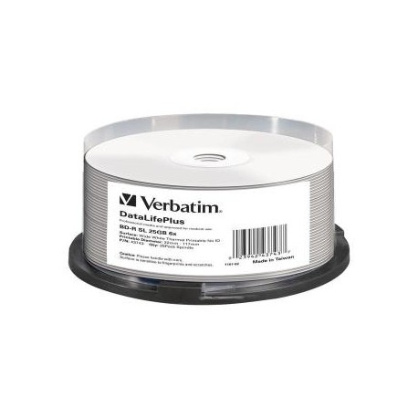 BD-R Verbatim 25GB X6 DL+ printable thermal NO ID (Cake 25)