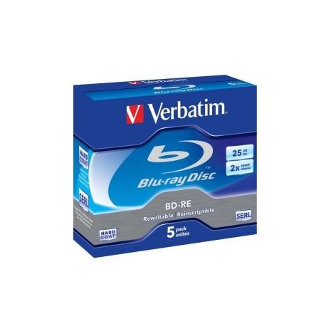 BD-RE Verbatim 2x 25GB (Jewel Case 5) Blu-Ray WHITE BLUE
