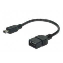 Kabel OTG USB 2.0 Assmann A/F - miniUSB B/M 0,2m