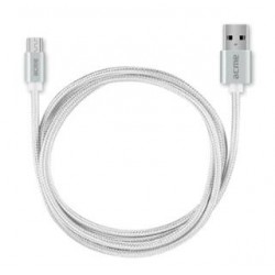 Kabel USB 2.0 Acme CB2011S micro USB cable, w oplocie, 1m A/M - micro-USB B/M, 1m, srebrny