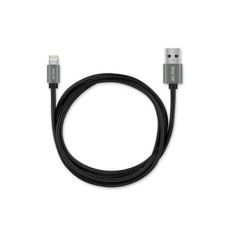 Kabel USB 2.0 Acme CB2031G A/M - Lightning/M, w oplocie, 1m, szary (space gray)