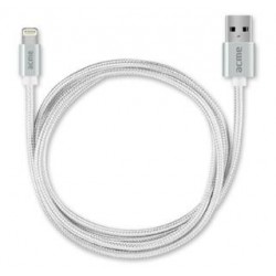 Kabel USB 2.0 Acme CB2031S A/M - Lightning/M, w oplocie, 1m, srebrny