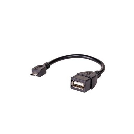 Kabel USB 2.0 Akyga AK-AD-09 USB A(F) - micro USB B(M) 0,15m OTG czarny
