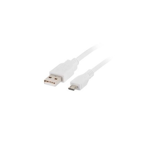 Kabel USB 2.0 Lanberg micro AM-MBM5P 0,3m biały