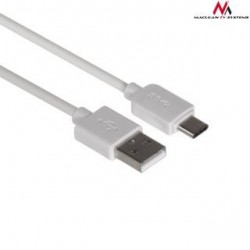 Kabel USB 2.0 Maclean MCTV-831W USB A (M) - USB Typ C (M) biały, 1m