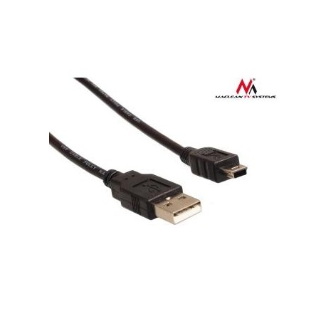 Kabel USB 2.0 Maclean MCTV-748 USB A (M) - Mini USB B (M) czarny, 1,5m