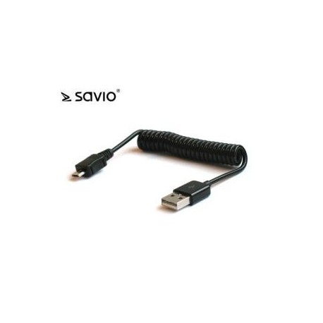 Kabel Spiralny Savio CL-11 1m, USB-A męski USB micro-B