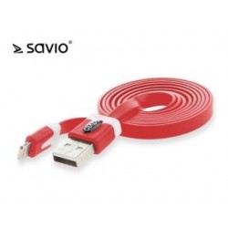 Kabel USB - Lightning Savio CL-74 czerwony iPhone