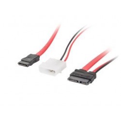Kabel adapter Lanberg SATA DATA + zasilający Slimline 0,35m