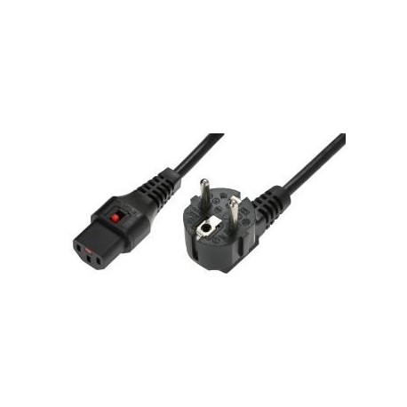 Kabel zasilający Assmann IEC LOCK 3x1mm2 Typ Schuko kątowy/IEC C13 M/Ż 1m czarny
