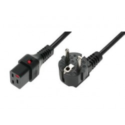 Kabel zasilający Assmann IEC LOCK 3x1,5mm2 Typ Schuko kątowy/IEC C19 M/Ż 2m czarny