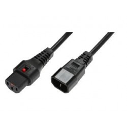 Kabel zasilający Assmann IEC LOCK 3x1mm2 Typ IEC C14/IEC C13 M/Ż 2m czarny