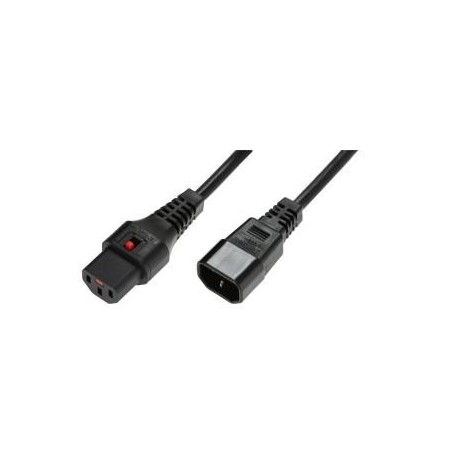Kabel zasilający Assmann IEC LOCK 3x1mm2 Typ IEC C14/IEC C13 M/Ż 3m czarny