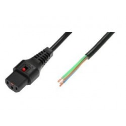 Kabel zasilający Assmann IEC LOCK 3x1mm2 Typ OPEN/IEC C13 M/Ż 2m czarny