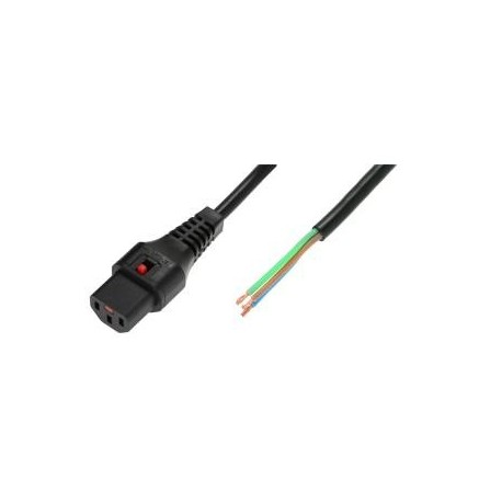 Kabel zasilający Assmann IEC LOCK 3x1mm2 Typ OPEN/IEC C13 M/Ż 2m czarny