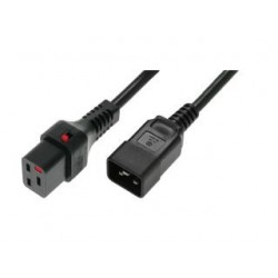 Kabel zasilający Assmann IEC LOCK 3x1,5mm2 Typ IEC C20/IEC C19 M/Ż 1m czarny