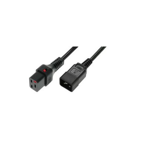 Kabel zasilający Assmann IEC LOCK 3x1,5mm2 Typ IEC C20/IEC C19 M/Ż 1m czarny