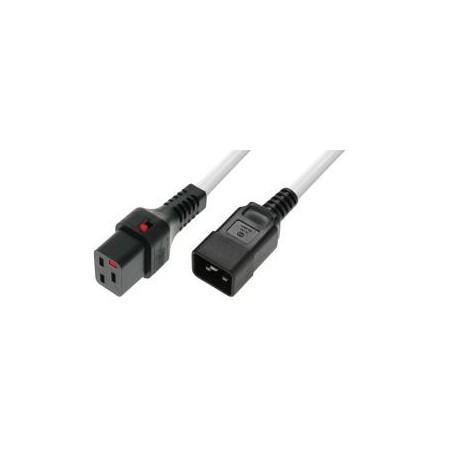 Przedłużacz kabla zasilającego Assmann IEC LOCK 3x1,5mm2 Typ C20 prosty/C19 M/Ż 2m biały