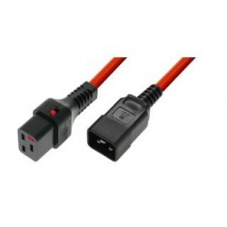Przedłużacz kabla zasilającego Assmann IEC LOCK 3x1,5mm2 Typ C20 prosty/C19 M/Ż 2m czerwony