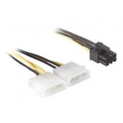 Kabel rozdzielacz zasilania Delock 2XHDD/1XPCI-E 6PIN