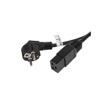 Kabel zasilający Lanberg CEE 7/7 - IEC 320 C19 (serwerowy) 16A 1,8m VDE czarny