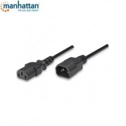 Kabel przedłużający kabla zasilania Manhattan 03-NC C14 na C13 M/F 1,8m, czarny ICOC