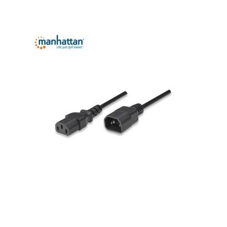 Kabel przedłużający kabla zasilania Manhattan 03-NC C14 na C13 M/F 1,8m, czarny ICOC