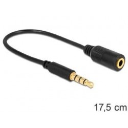 Kabel stereo Delock minijack- minijack M/F zamienione piny dla Apple, Samsung, Nokia 0,175 m