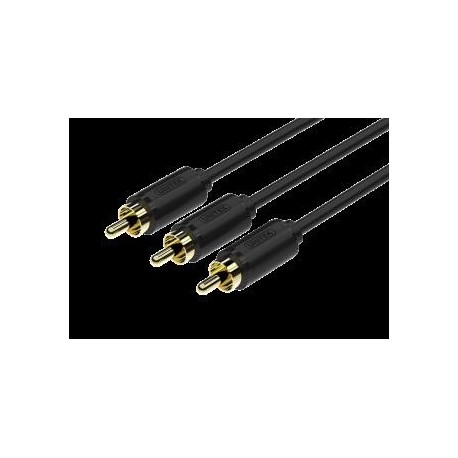 Kabel Unitek Y-C950BK 3x RCA (M) - 3x RCA (M) 1,5m, Gold