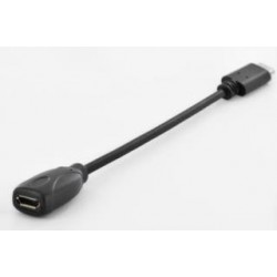 Adapter USB 2.0 Assmann AK-300316-001-S HighSpeed Typ USB C/microUSB B (5pin) M/Ż czarny 0,15m