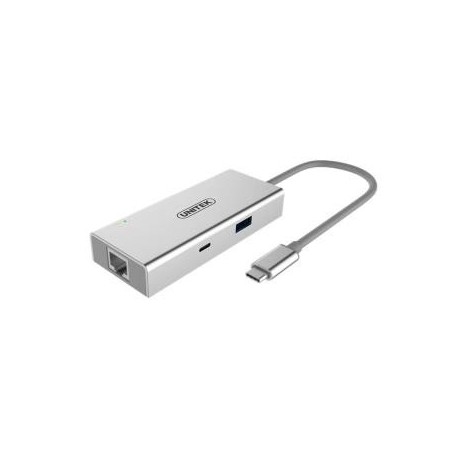 Kabel adapter Unitek Y-9117 USB Typ-C do HDMI/GigaEth/1xUSB3.0/1xTyp-C