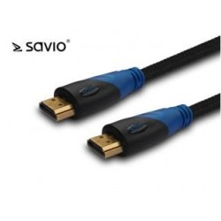 Kabel HDMI Savio CL-07 3m, oplot nylonowy, złote końcówki, v1.4 high speed