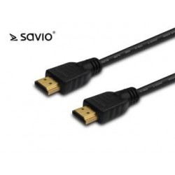 Kabel HDMI Savio CL-08 5m, czarny, złote końcówki, v1.4 high speed