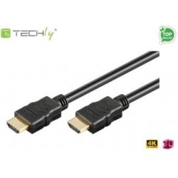 Kabel HDMI Techly ICOC HDMI-4-020NE HDMI/HDMI V1.4 Ethernet 2m, czarny OEM