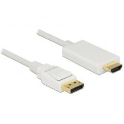 Kabel adapter Delock DisplayPort v1.2A - HDMI M/M 1m 4K biały