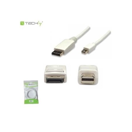 Kabel DisplayPort Techly ICOC MDP-020 Mini DisplayPort/DisplayPort M/M, 2m, biały