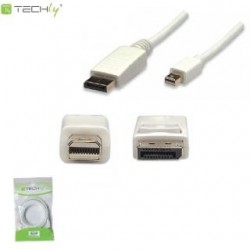 Kabel DisplayPort Techly MDP-010 Mini DisplayPort/DisplayPort M/M, 1m, biały ICOC