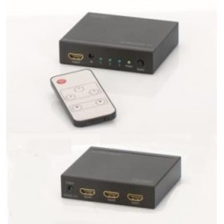 Switch HDMI Digitus DS-48304 3-portowy, 4096x2160p 4K UHD 3D, HDCP1.3, z pilotem