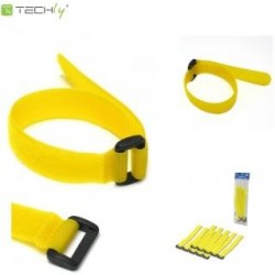 Opaski rzepowe Techly ISWT-VEL10-YE 300 x20mm, 10szt., żółte