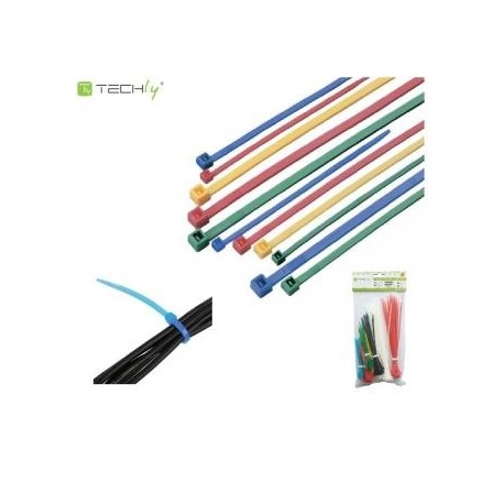Opaski nylonowe Techly MIX ISWT-SET-CL zaciskowe 200 szt. kolor