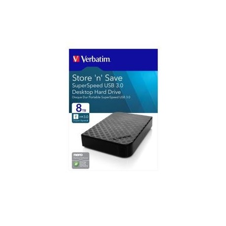Dysk zewnętrzny Verbatim 8TB 3.5" Store 'n' Save 2Gen czarny USB 3.0