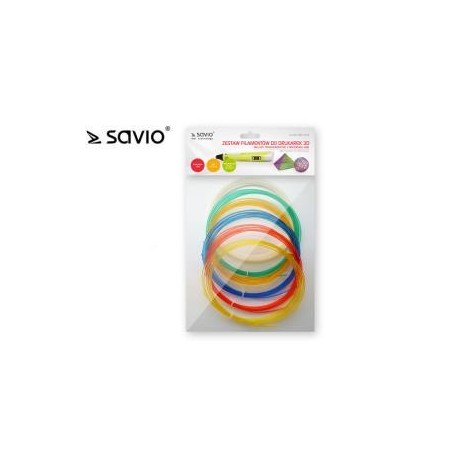 Zestaw filamentów do drukarek Savio DRP-042 3D | 6x3m | Transparentne