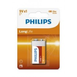 Bateria Philips 6F22 cynkowo-chlorkowa 9V LongLife (1szt blister)