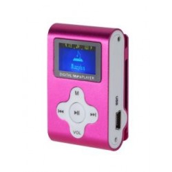 Odtwarzacz MP3 / Dyktafon / Radio FM Quer z LCD różowy