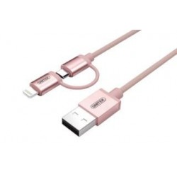 Kabel Unitek Y-C4031RG USB - microUSB + lightning, Rose Golde
