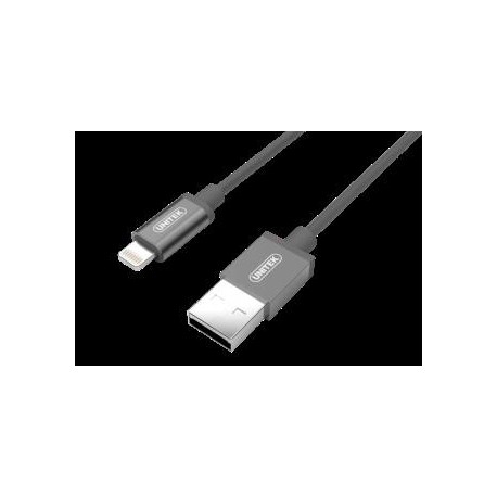 Kabel USB - Lightning Unitek Y-C499AGY 100cm, szary, iPod, iPhone, iPad